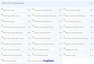The Cake Hanker menu 1