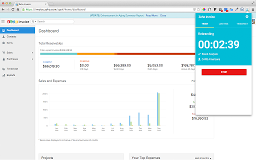 Zoho Invoice Timer