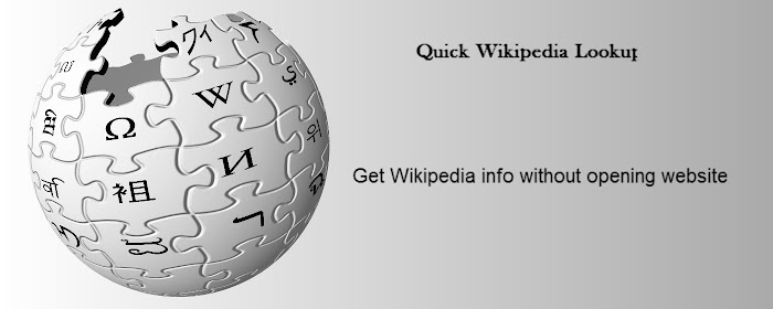 Quick Wikipedia Lookup marquee promo image