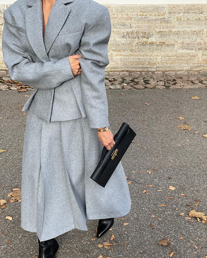 Title 5, A- Line Long Two-piece Overskirt Suit