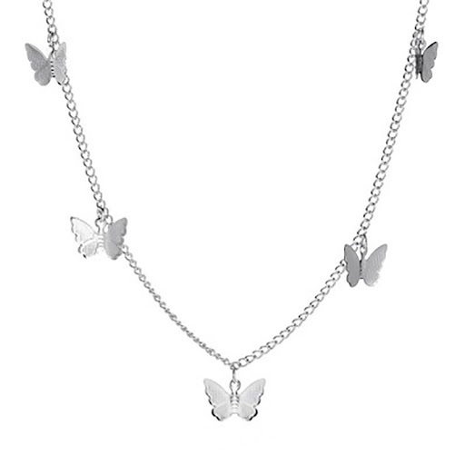 Title 3, Fashion Simple Butterfly Necklace Lock Female P...