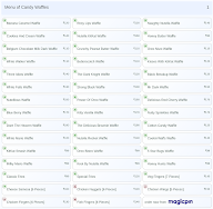 Candy Waffles menu 1