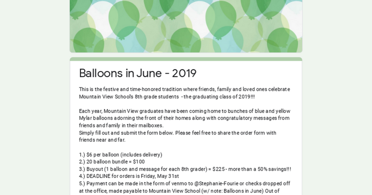Balloons in June - 2019