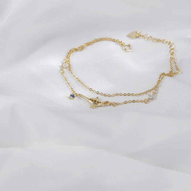 Zilveren Gouden Driedimensionale Kleine Magische Lamp Dubbellaags Armband – Unieke armband voor een vleugje magie en elegantie, perfect als geschenk.