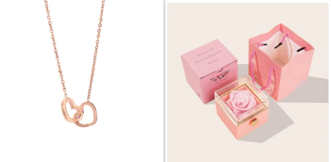 Collar Corazón Chapado en Oro Rosa al Vacío Acero Inoxidable, Elegancia Duradera. Joyería Romántica Ideal para Regalo.