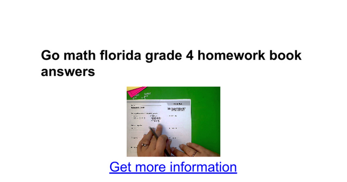 go math florida grade 4 homework book answers