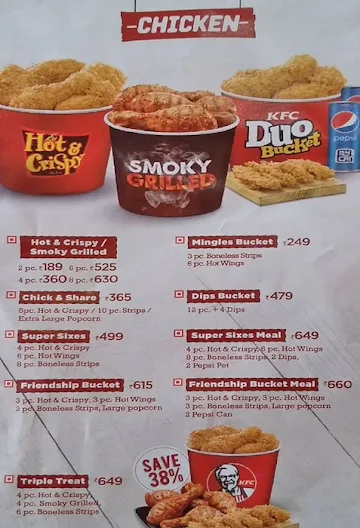 KFC menu 