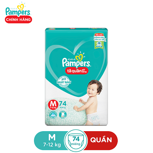 Tã bỉm quần Pampers giữ dáng gói cực đại M74 bịch 74 miếng