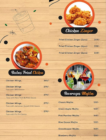 Baba's Crunch Cafe menu 