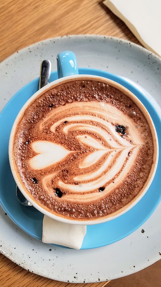 Brunch at Proud Mary Coffee in Portland, at 2012 NE Alberta St, ‘kali’ 60% dark chocolate by ‘somage’ (made from real cacao, served with unrefined coconut blossom sugar)