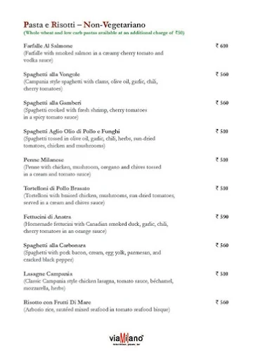 Via Milano menu 