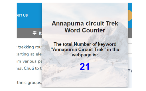 Annapurna Circuit Trek Keyword Counter