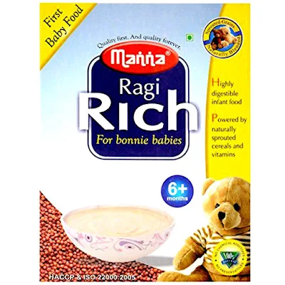 Manna Ragi Rich Fortified Baby Cereal With Sprouted Grains For 6 Months+, Ready To Cook