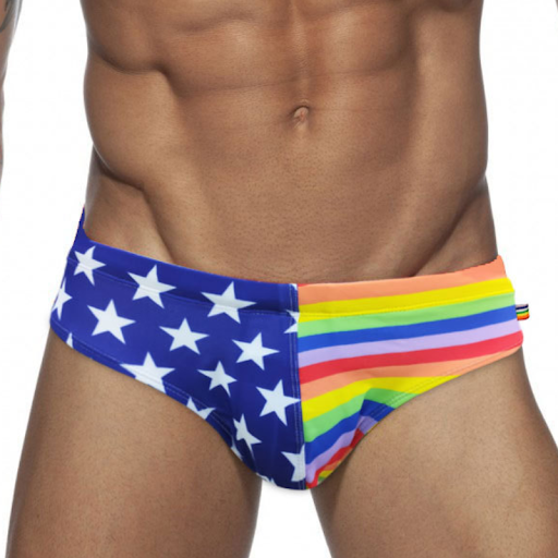 Title 9, Rainbow Stars Spliced Sexy Mens Tee
