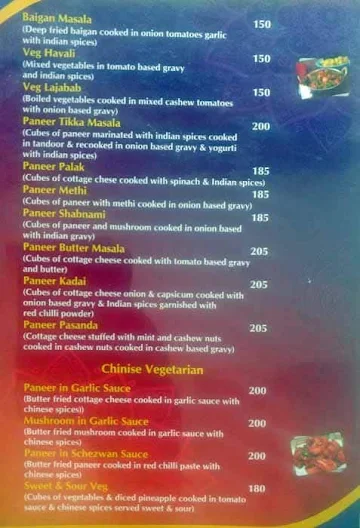 Bhagini menu 