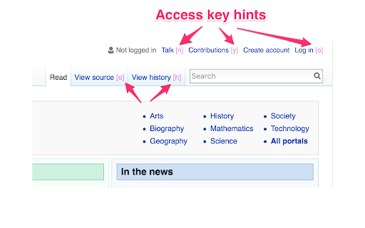 Display Access Keys