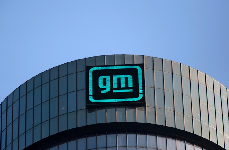 The GM logo is seen on the facade of the General Motors headquarters in Detroit, US. Picture: REBECCA COOK/REUTERS