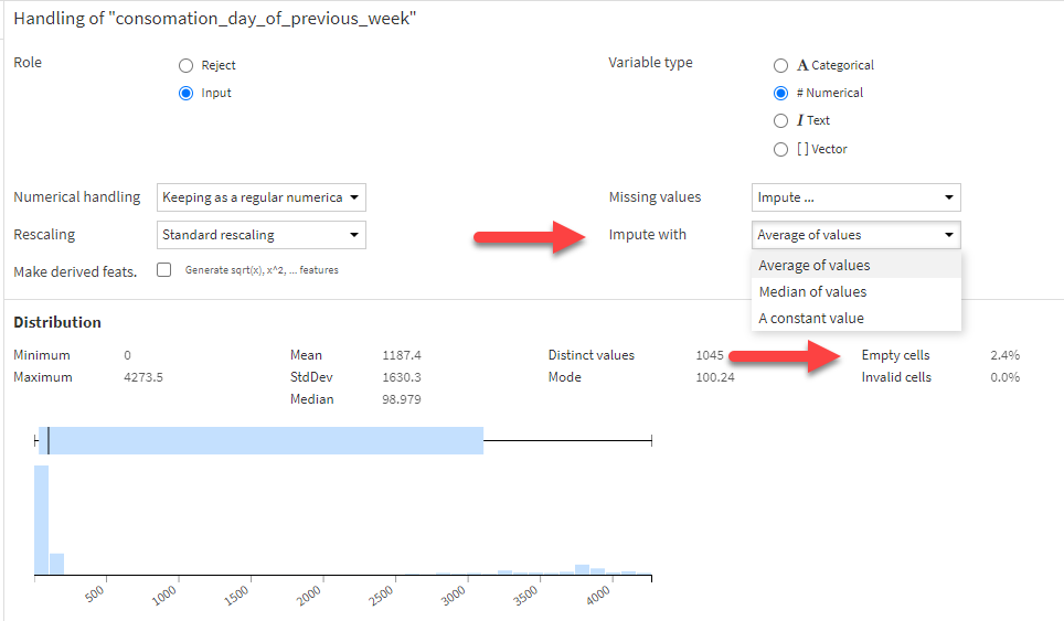 Dataiku missing values