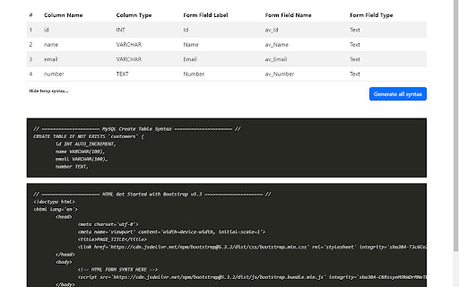 PDOQuickGen: PHP CRUD Wizard