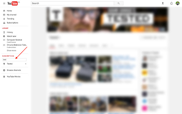 YouTube Subscriptions Filter