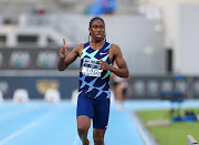 Caster Semenya wins the women’s 3,000m on leg 2 of the ASA Athletics Grand Prix Series at Green Point Stadium in Cape Town on March 23 2022.