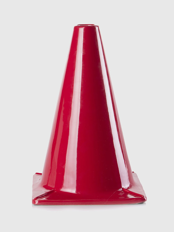 DIESEL Red stoneware vase cone.