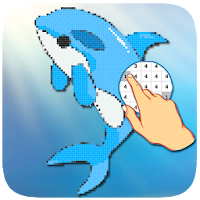 Dolphin Fish Color By Number-Coloring PixelArt