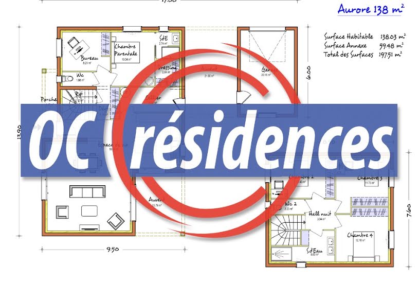  Vente Terrain + Maison - Terrain : 804m² - Maison : 139m² à Villeneuve-la-Comptal (11400) 