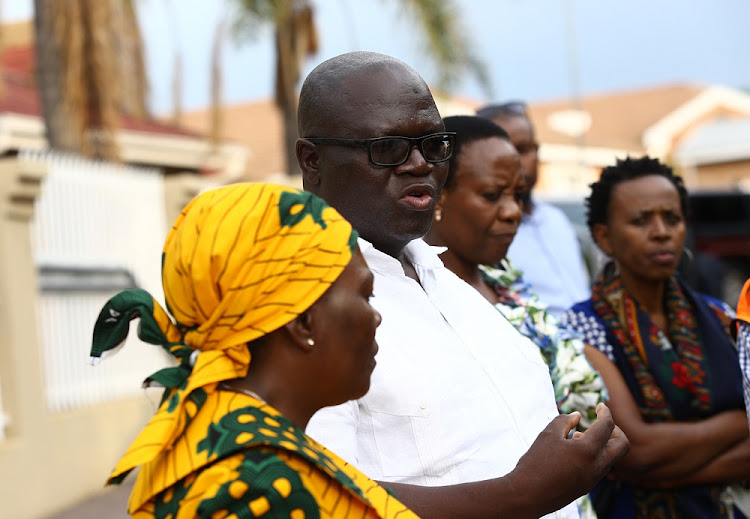 MEC for Education in Limpopo Ishmael Kgetjepe visits the family of Thoriso Themane on Thursday.