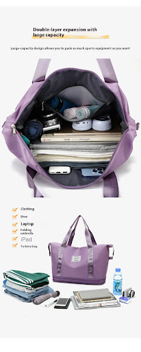 Title 19, Large Capacity Travel Bag Double Expansion Port...