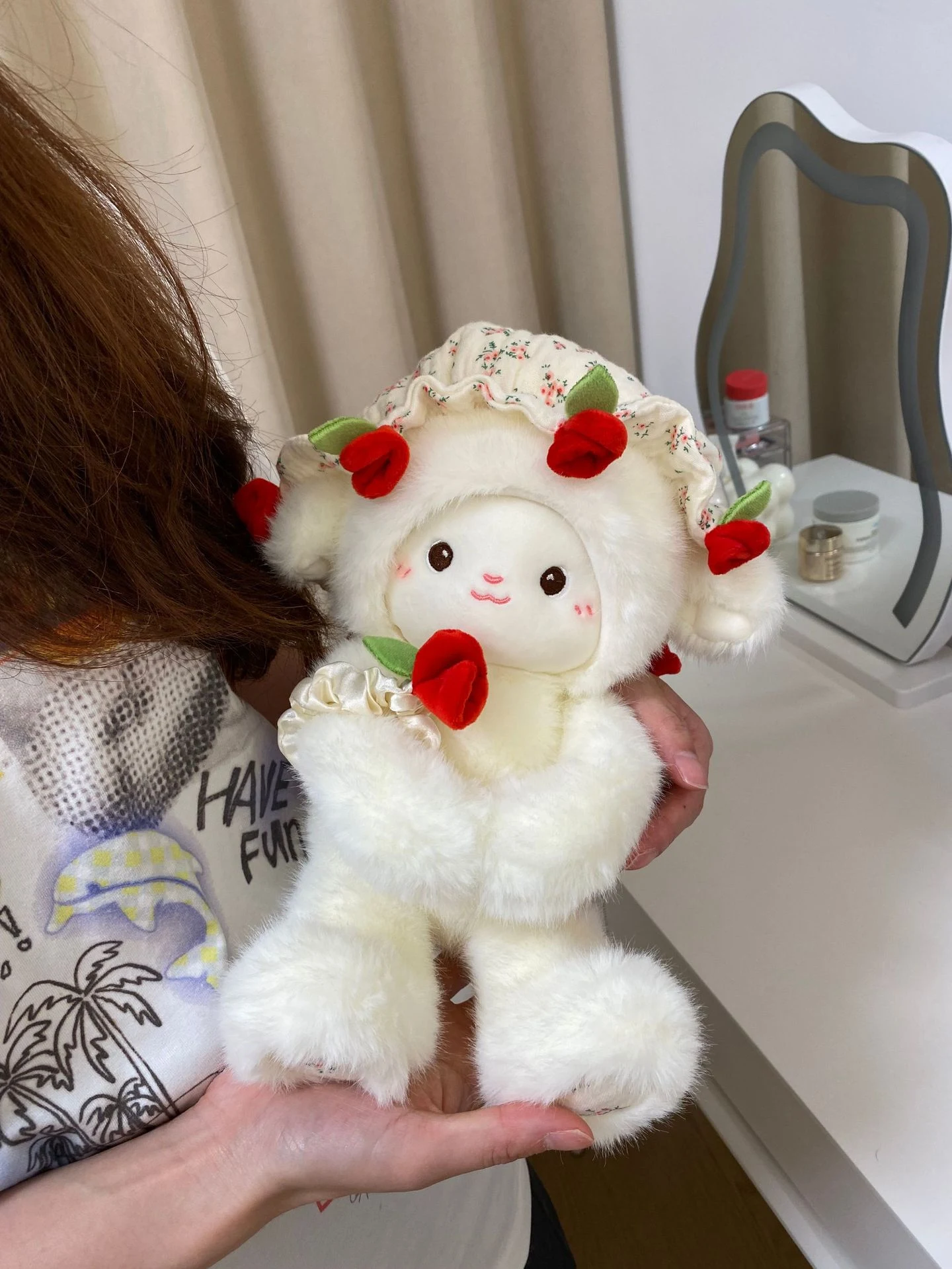 Title 7, Lamb Puppet 520 Gift Rose Plush Doll, a soft an...