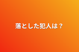 落とした犯人は？