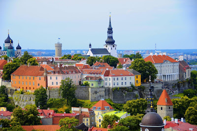 A picture postcard-perfect view of historic Tallinn, Estonia.
