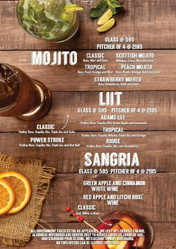 Lord Of The Drinks menu 