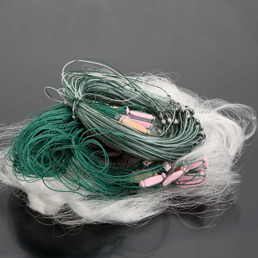 Title 4, White Green Monofilament Gill Fishing Net Effec...