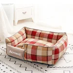 red plaid bed