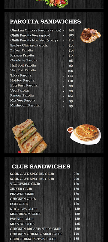 Soul Cafe menu 