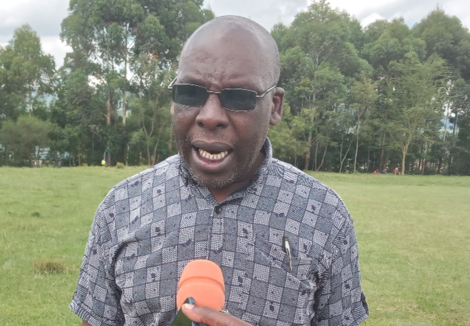 Philiph Ngeno speaks to the press in Tegat, Bomet East Subcounty on May 16, 2024