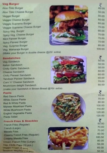 Crispy Burger menu 