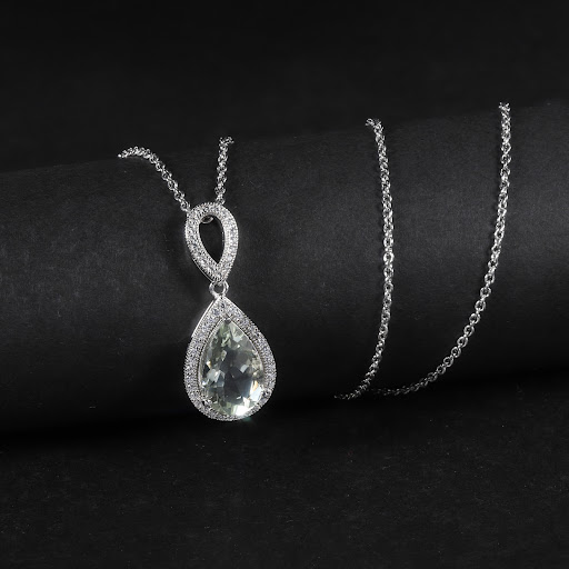 Title 3, S925 Silver Natural Color Treasure Green Amethy...