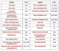 Exilent Food & Event menu 1