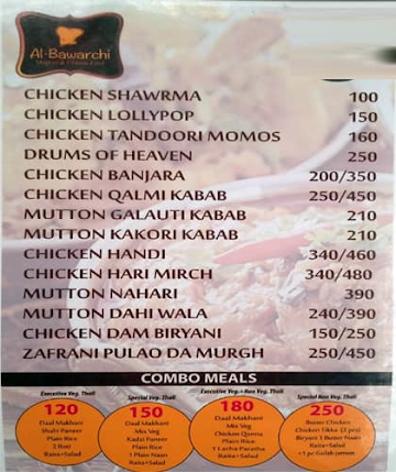 Al-Bawarchi menu 