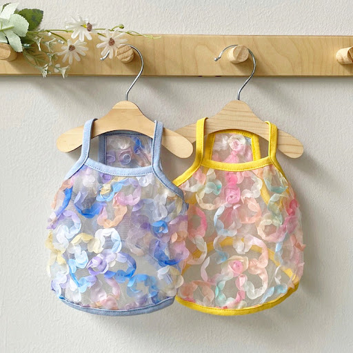 Title 5, Pet Summer Thin Fairy Petal Sling, breathable a...