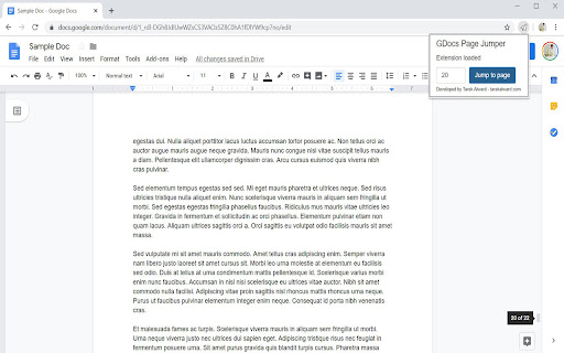 Google Docs Page Jumper