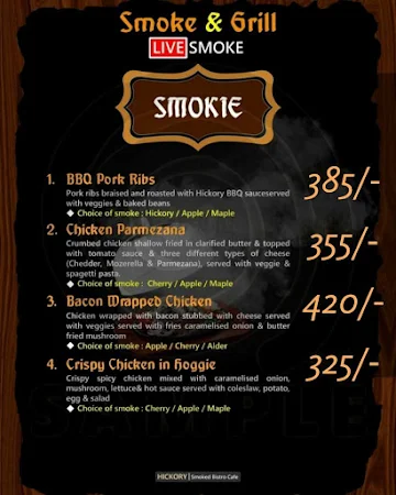 Hickory Smoked Bistro Cafe menu 