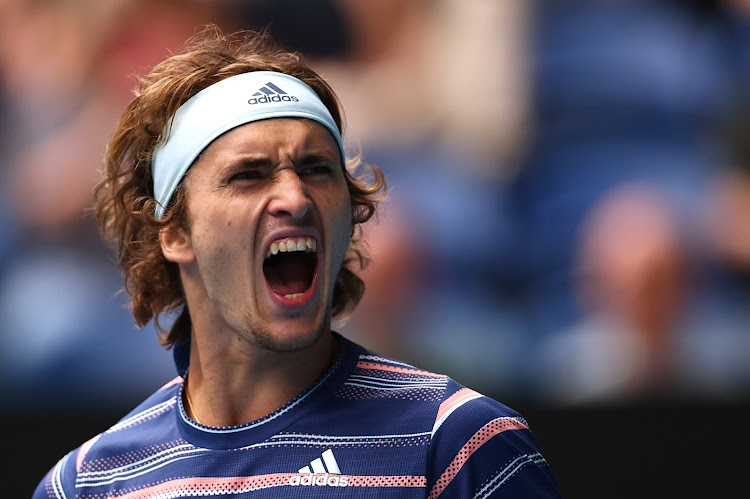 Germany's Alexander Zverev celebrates winning the match against Belarus' Egor Gerasimov.