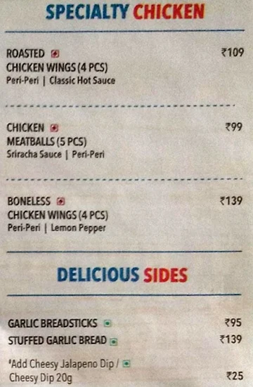 Domino's Pizza menu 