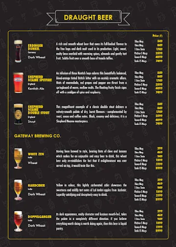 The Beer Cafe menu 