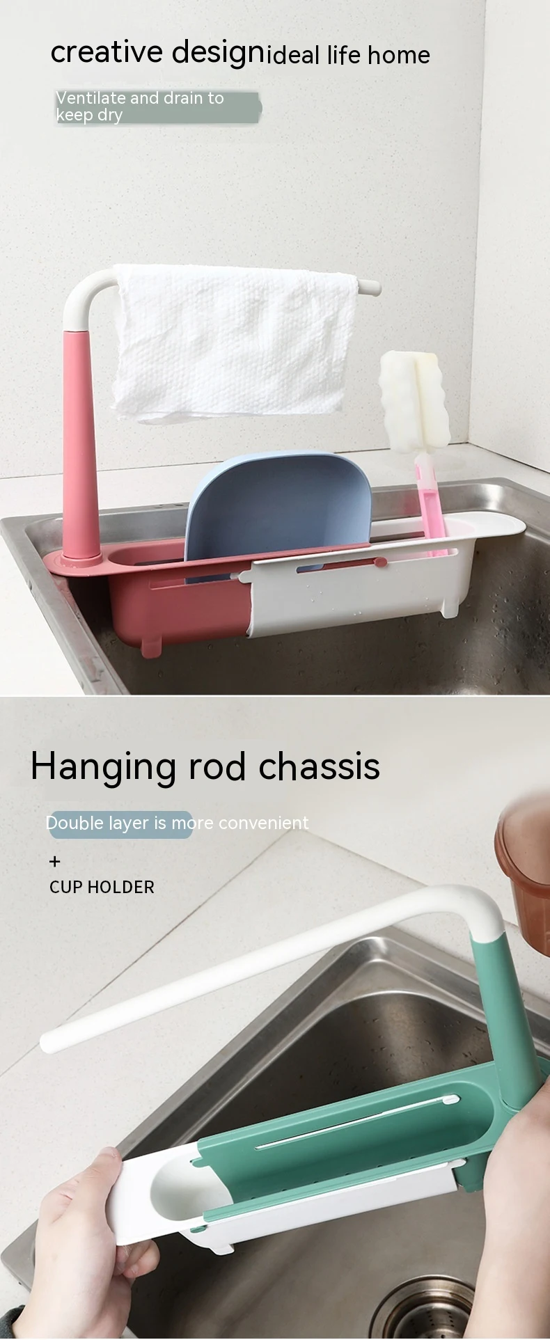 Title 8, Uitschuifbaar keuken opbergrek voor onder de go...