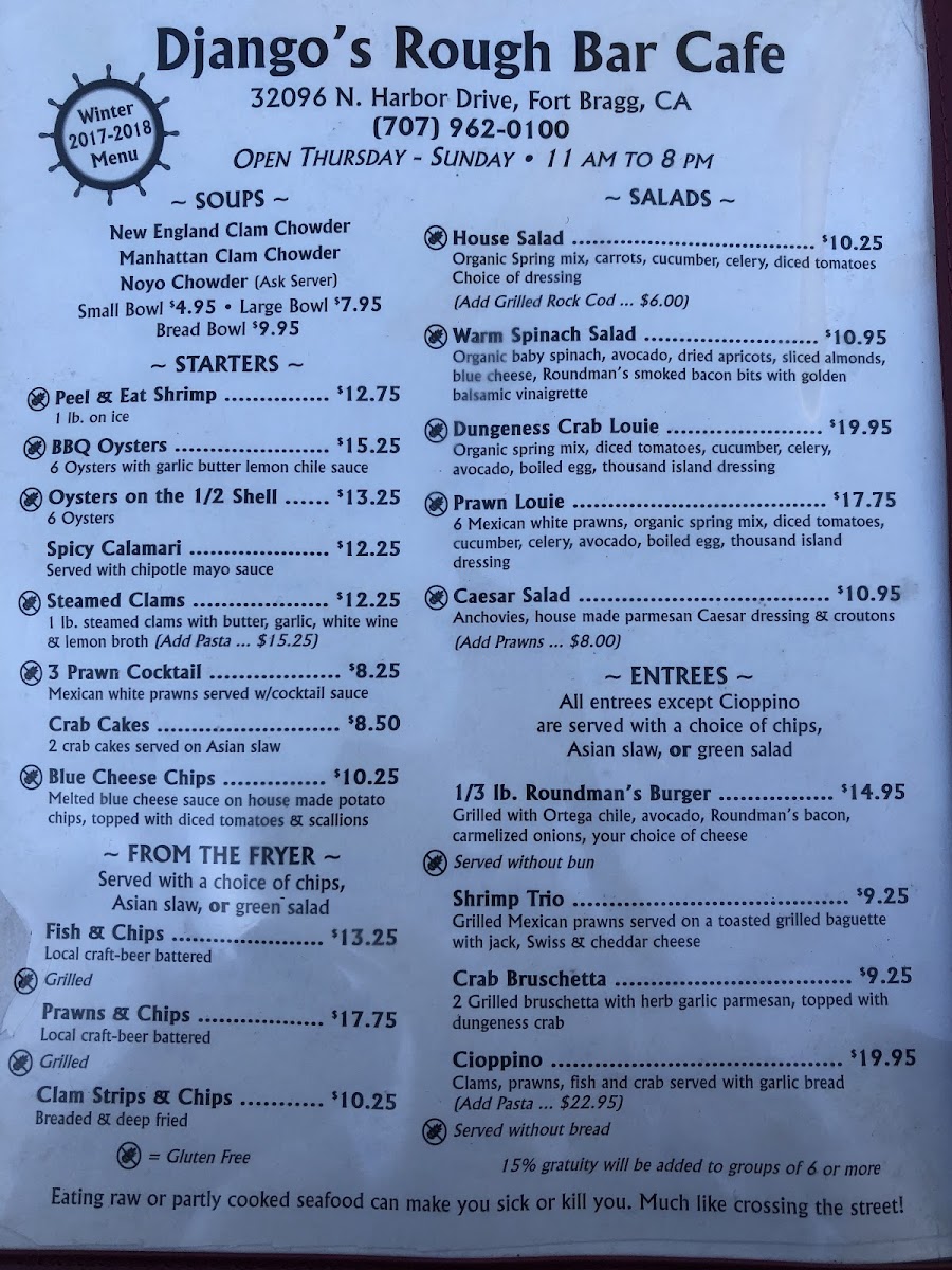 Gfree Menu options; let them know it is for celiacs and they make sure your food is safe.